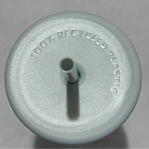 Starbucks Recycled Triangle Glass Cold Cup Tumbler with Straw Green 16oz - Picture 9 of 15